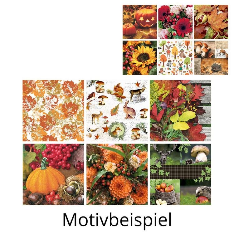 Produktbild: Idena Servietten Herbstmotive 33x33cm sortiert