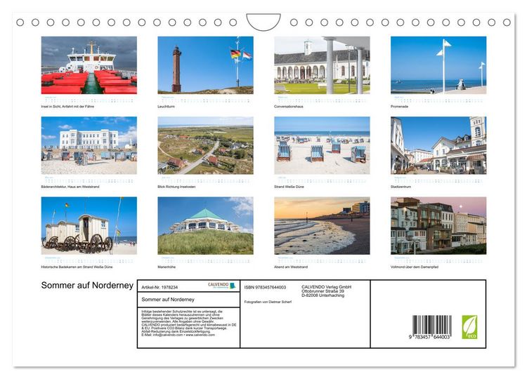 Produktbild: Sommer auf Norderney (Wandkalender 2026 DIN A4 quer), CALVENDO Monatskalender