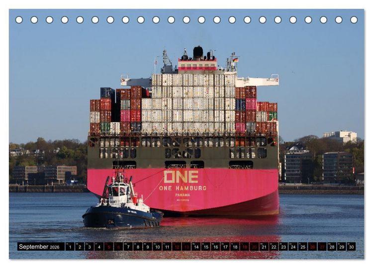 Produktbild: Shipspotting Hamburg (Tischkalender 2026 DIN A5 quer), CALVENDO Monatskalender