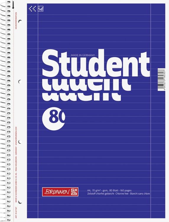Produktbild: Brunnen Collegeblock A4 Lin27 80Bl