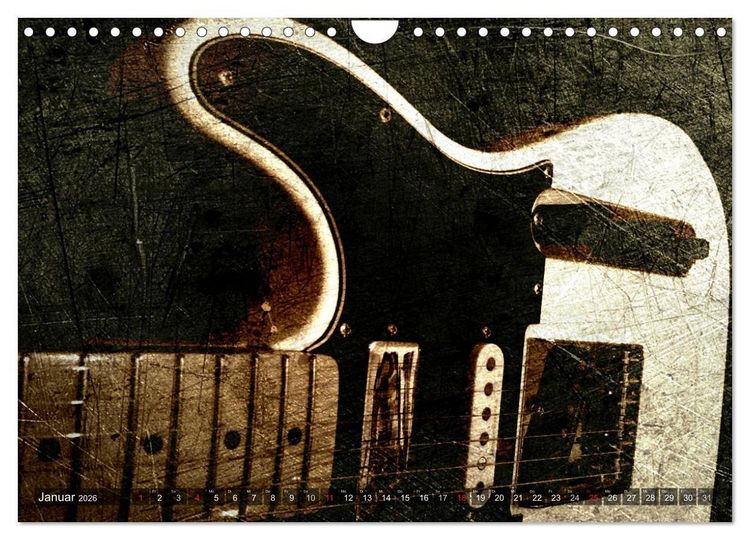 Produktbild: GITARREN Vintage Art (Wandkalender 2026 DIN A4 quer), CALVENDO Monatskalender