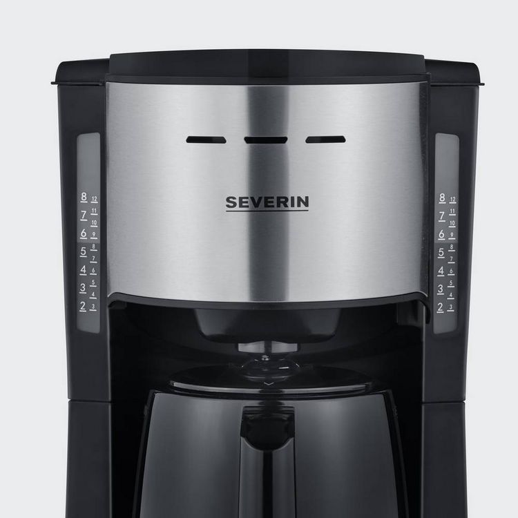 Produktbild: Severin KA 9308 Kaffeemaschine Edelstahl (geb&uuml;rstet), Schwarz Fassungsverm&ouml;gen Tassen=8 Isolierkanne