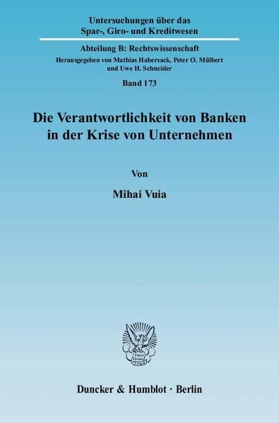 Produktbild: Die Verantwortlichkeit von Banken in der Krise von Unternehmen.