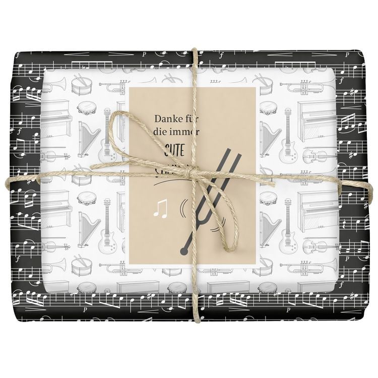 Produktbild: Geschenkpapier-Set: Musik, Instrumente, Noten