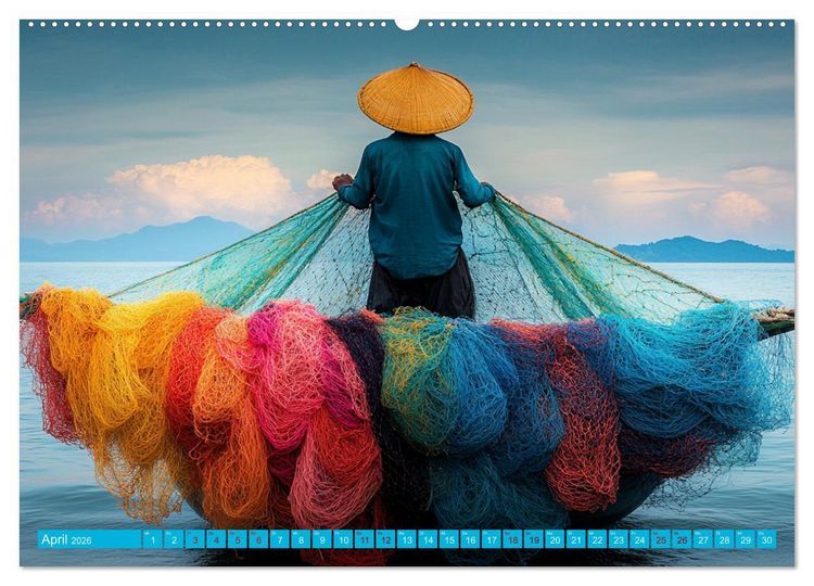 Produktbild: Netzpoesie: Ein Jahr in Farben (Wandkalender 2026 DIN A2 quer), CALVENDO Monatskalender