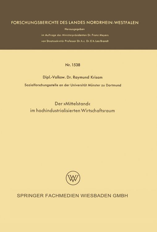 Produktbild: Der &raquo;Mittelstand&laquo; im hochindustrialisierten Wirtschaftsraum