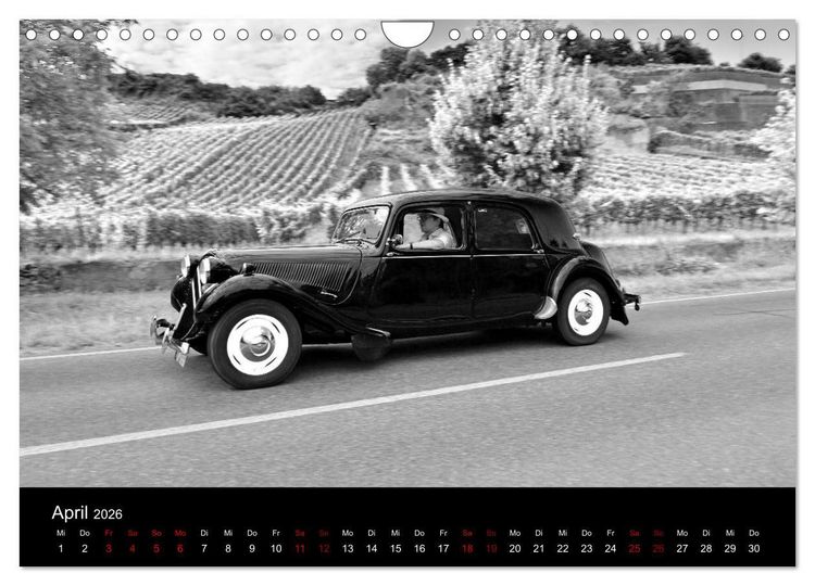 Produktbild: Citro&euml;n 11 CV Traction Avant in schwarzweiss (Wandkalender 2026 DIN A4 quer), CALVENDO Monatskalender