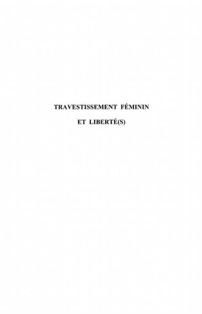 Produktbild: Travestissement feminin et libertes