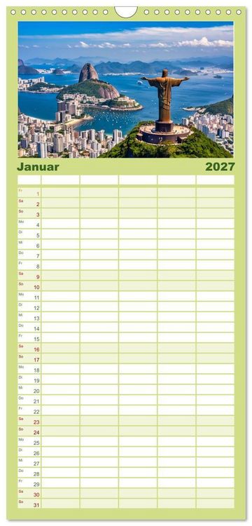 Produktbild: Familienplaner 2027 - Typisch Brasilien mit 5 Spalten (Wandkalender, 21 x 45 cm) CALVENDO