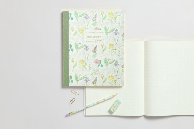 Produktbild: Notizbuch L, Blumen, 80 Seiten, 100 g/m&sup2; Bambuspapier
