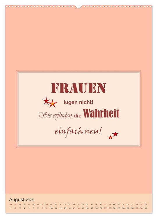 Produktbild: Was Mann &uuml;ber Frau wissen sollte und umgekehrt ... (hochwertiger Premium Wandkalender 2026 DIN A2 hoch), Kunstdruck in Hochglanz