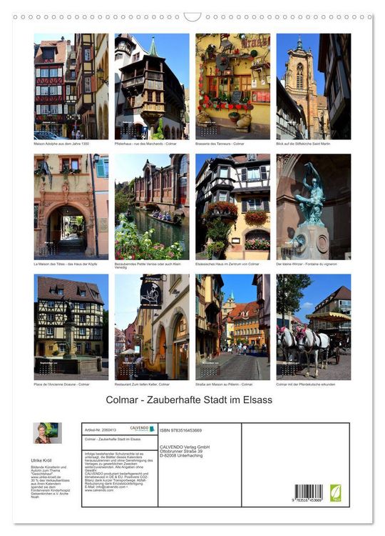 Produktbild: Colmar - Zauberhafte Stadt im Elsass (Wandkalender 2026 DIN A2 hoch), CALVENDO Monatskalender
