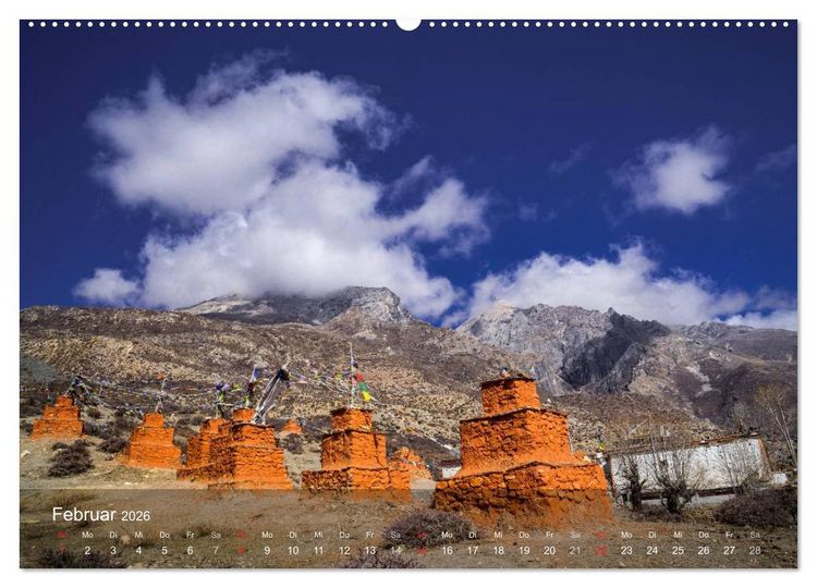 Produktbild: Faszinierende Landschaften der Welt: K&ouml;nigreich Mustang (hochwertiger Premium Wandkalender 2026 DIN A2 quer), Kunstdruck in Hochglanz