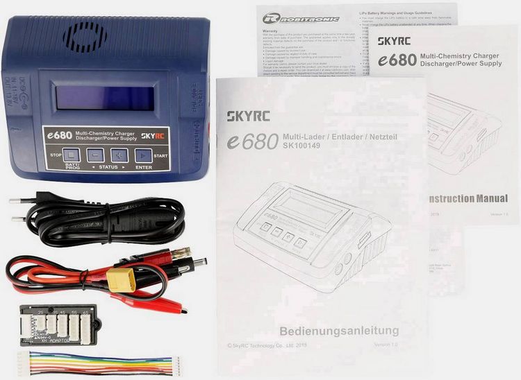Produktbild: SKYRC e680 Modellbau-Multifunktionsladeger&auml;t 8A LiPo, LiFePO, LiIon, LiHV, NiMH, NiCd, Blei