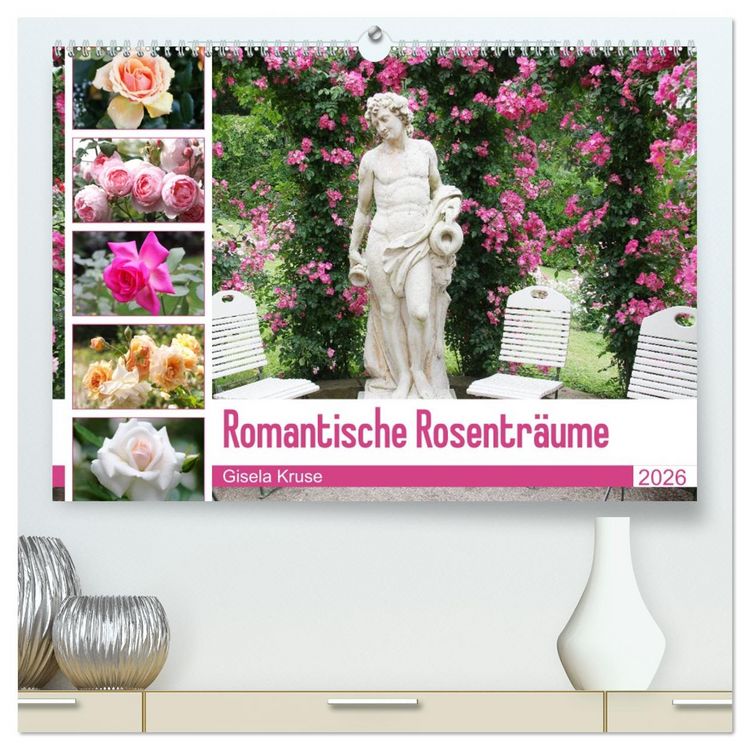 Produktbild: Romantische Rosentr&auml;ume (hochwertiger Premium Wandkalender 2026 DIN A2 quer), Kunstdruck in Hochglanz