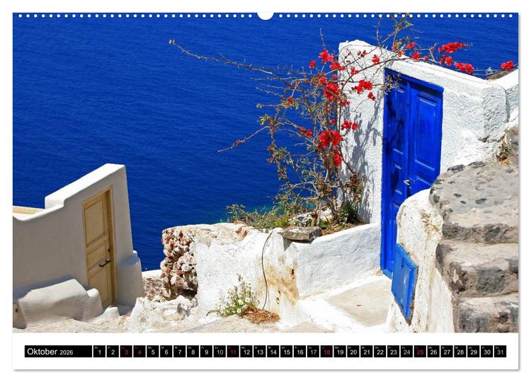 Produktbild: Inselh&uuml;pfen Kykladen Santorini - Naxos - Paros - Mykonos (Wandkalender 2026 DIN A2 quer), CALVENDO Monatskalender