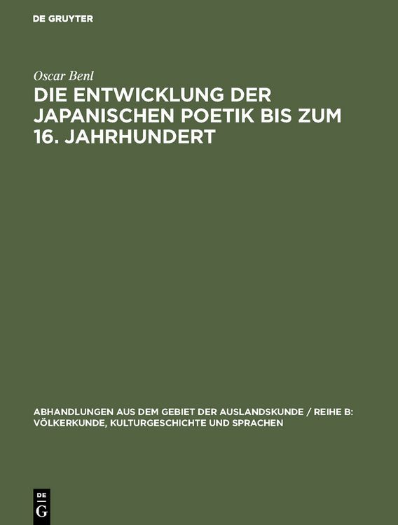 Produktbild: Die Entwicklung der japanischen Poetik bis zum 16. Jahrhundert