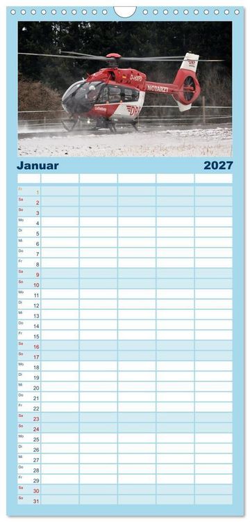 Produktbild: Familienplaner 2027 - Hubschrauberdynamik in allen Facetten mit 5 Spalten (Wandkalender, 21 x 45 cm) CALVENDO