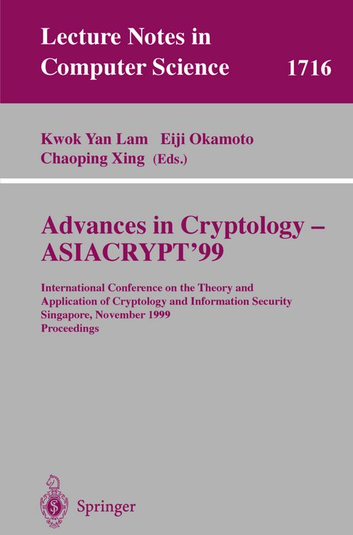 Produktbild: Advances in Cryptology - ASIACRYPT'99