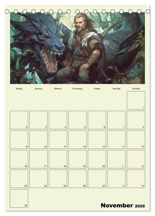 Produktbild: Im Zauberwald. Mystische Fabelwesen (Tischkalender 2026 DIN A5 hoch), CALVENDO Monatskalender