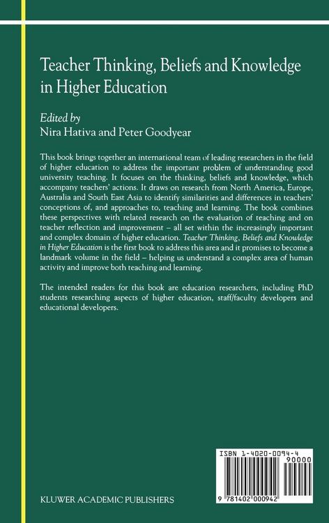 Produktbild: Teacher Thinking, Beliefs and Knowledge in Higher Education