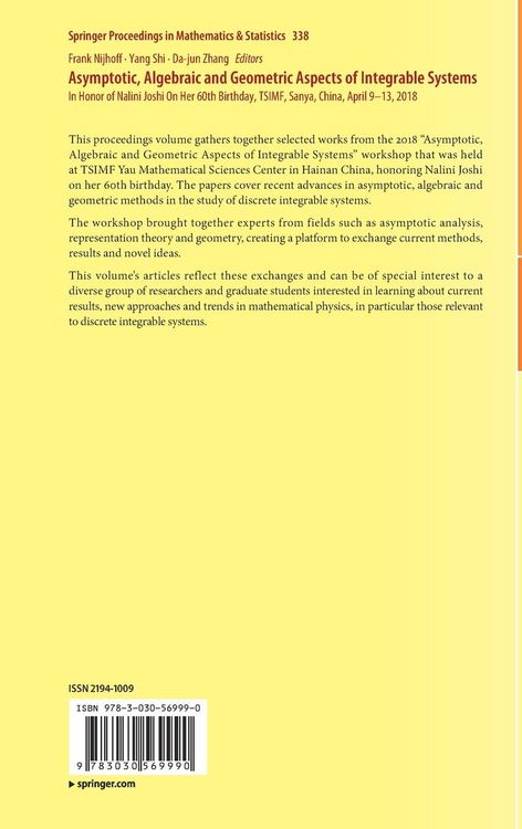 Produktbild: Asymptotic, Algebraic and Geometric Aspects of Integrable Systems