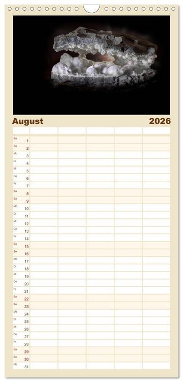 Produktbild: Familienplaner 2026 - MINERALIEN designed by nature mit 5 Spalten (Wandkalender, 21 x 45 cm) CALVENDO