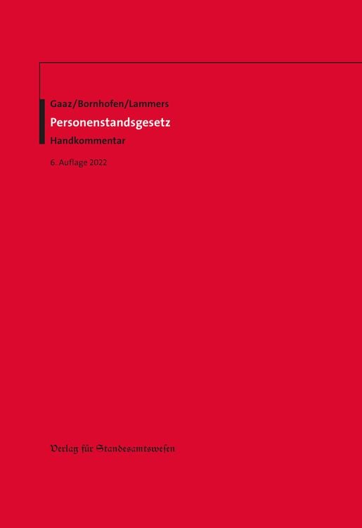 Produktbild: Personenstandsgesetz