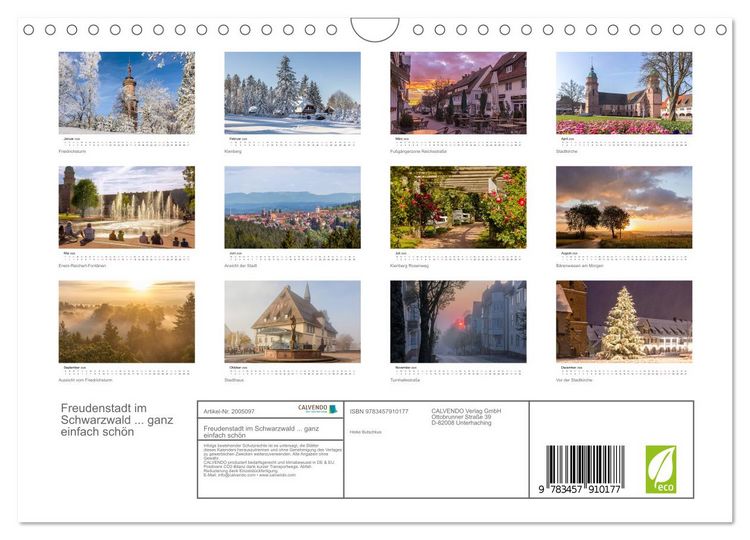Produktbild: Freudenstadt im Schwarzwald ... ganz einfach sch&ouml;n (Wandkalender 2026 DIN A4 quer), CALVENDO Monatskalender