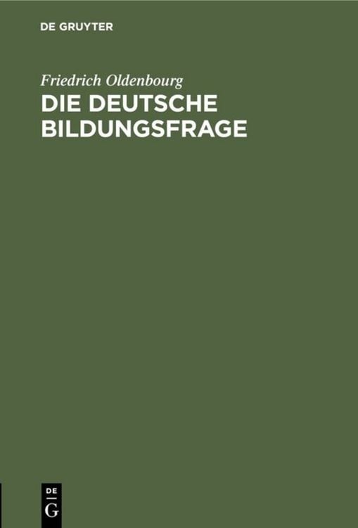 Produktbild: Die deutsche Bildungsfrage