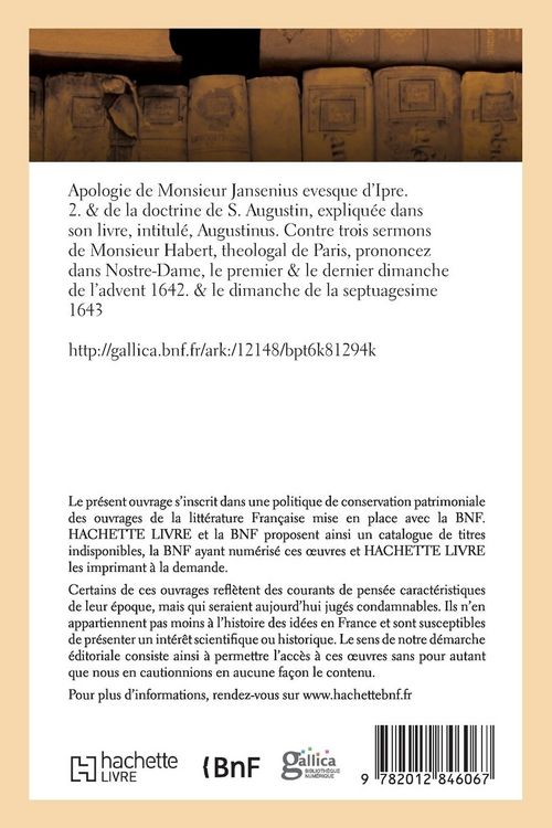Produktbild: Apologie de Monsieur Jansenius evesque d'Ipre