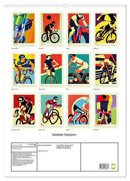 Produktbild: Geliebter Radsport (Wandkalender 2027 DIN A2 hoch), CALVENDO Monatskalender