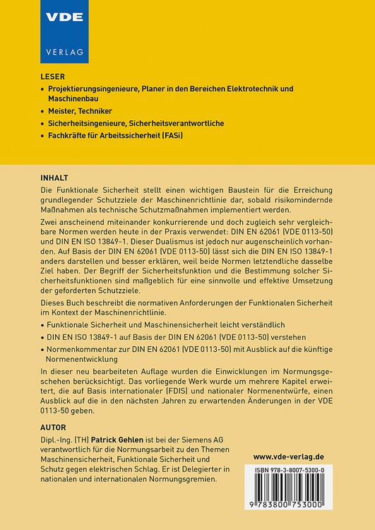 Produktbild: Sicherheit von Maschinen und Funktionale Sicherheit