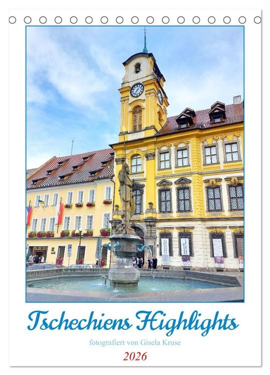 Produktbild: Tschechiens Highlights (Tischkalender 2026 DIN A5 hoch), CALVENDO Monatskalender