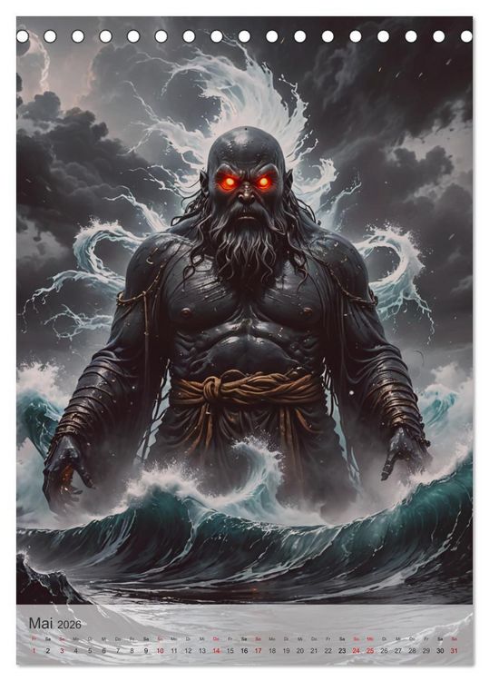 Produktbild: Japanische Mythologie - G&ouml;tter, Helden und Monster (Tischkalender 2026 DIN A5 hoch), CALVENDO Monatskalender