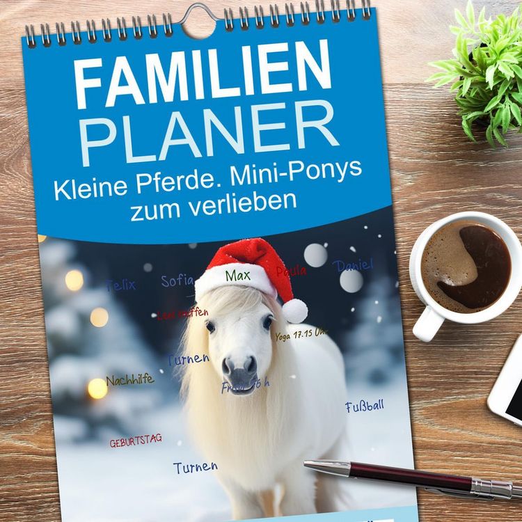 Produktbild: Familienplaner 2026 - Kleine Pferde. Mini-Ponys zum verlieben mit 5 Spalten (Wandkalender, 21 x 45 cm) CALVENDO