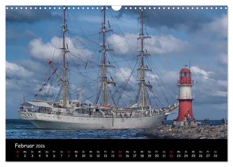 Produktbild: Windjammer vor Warnem&uuml;nde (Wandkalender 2026 DIN A3 quer), CALVENDO Monatskalender
