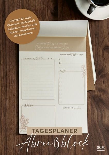 Produktbild: Coffee and Jesus - Tagesplaner Abrei&szlig;block