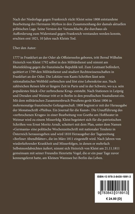 Produktbild: Die Hermannsschlacht