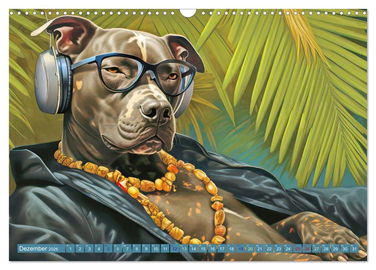Produktbild: Gangsterhunde - KI-Bilder (Wandkalender 2026 DIN A3 quer), CALVENDO Monatskalender