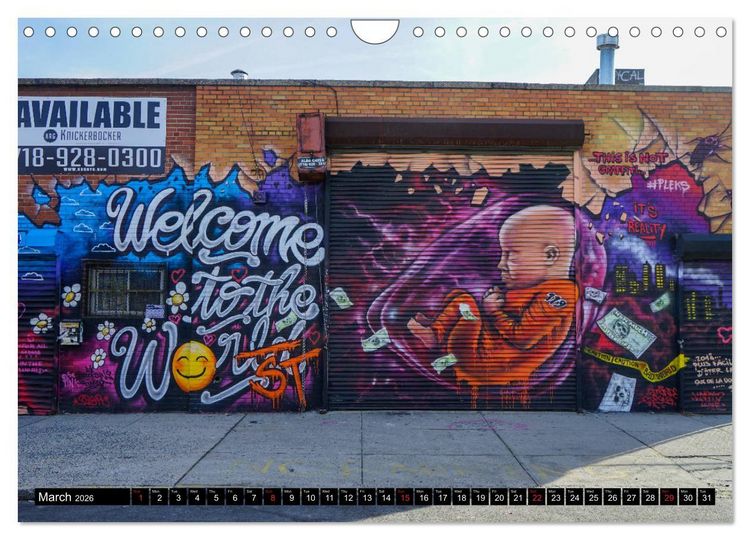 Produktbild: NYC Street Art (Wall Calendar 2026 DIN A4 landscape), CALVENDO 12 Month Wall Calendar