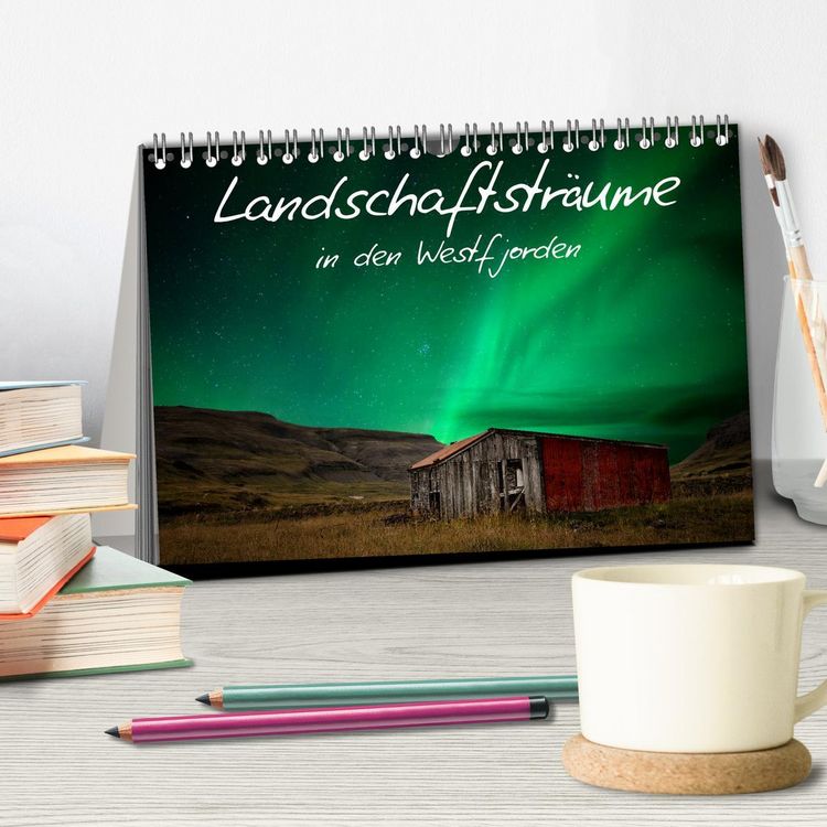 Produktbild: Landschaftstr&auml;ume in den Westfjorden (Tischkalender 2026 DIN A5 quer), CALVENDO Monatskalender