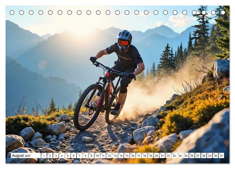 Produktbild: Elemental Ride. Mountainbike-Action durch Schnee, Matsch, Sonne und Laub (Tischkalender 2027 DIN A5 quer), CALVENDO Monatskalender