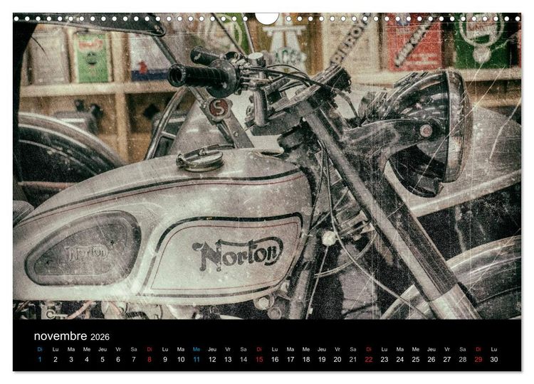 Produktbild: MOTOS VINTAGE (Calendrier mural 2026 DIN A3 vertical), CALVENDO calendrier mensuel