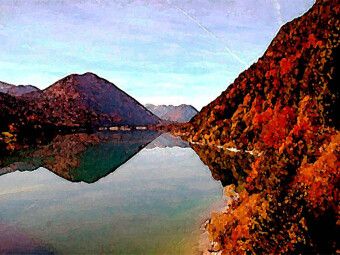 Produktbild: CALVENDO Puzzle Sylvensteinstausee im Isarwinkel | 1000 Teile Lege-Gr&ouml;&szlig;e 64x48cm Foto-Puzzle f&uuml;r gl&uuml;ckliche Stunden