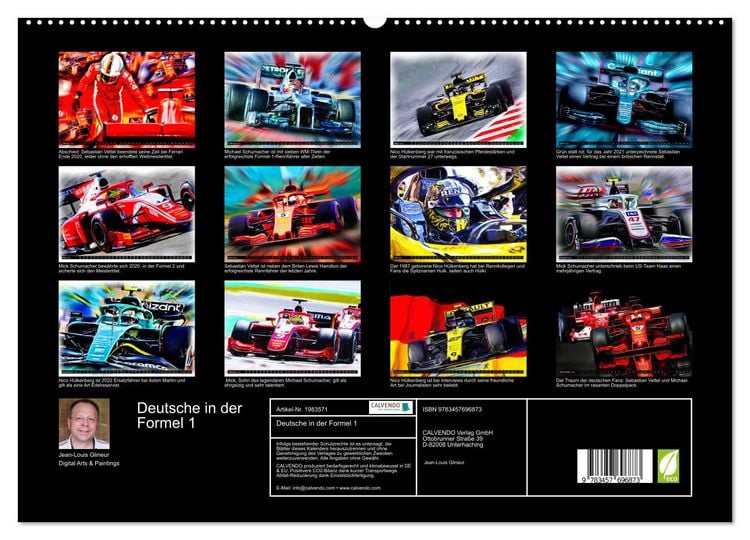 Produktbild: Deutsche in der Formel 1 (hochwertiger Premium Wandkalender 2026 DIN A2 quer), Kunstdruck in Hochglanz