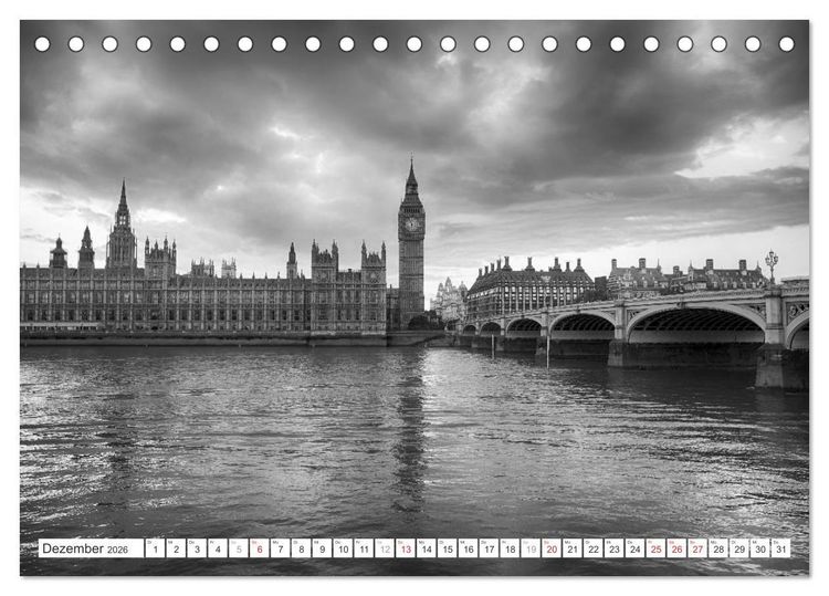 Produktbild: London Stadt an der Themse (Tischkalender 2026 DIN A5 quer), CALVENDO Monatskalender