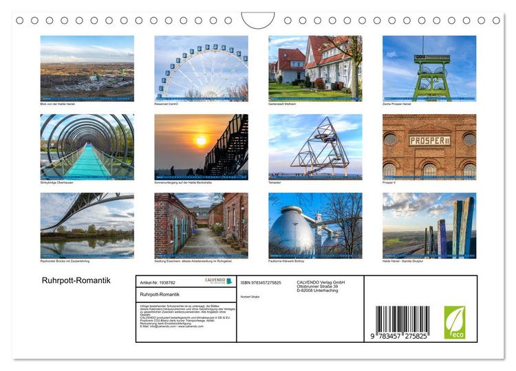 Produktbild: Ruhrpott-Romantik (Wandkalender 2026 DIN A4 quer), CALVENDO Monatskalender