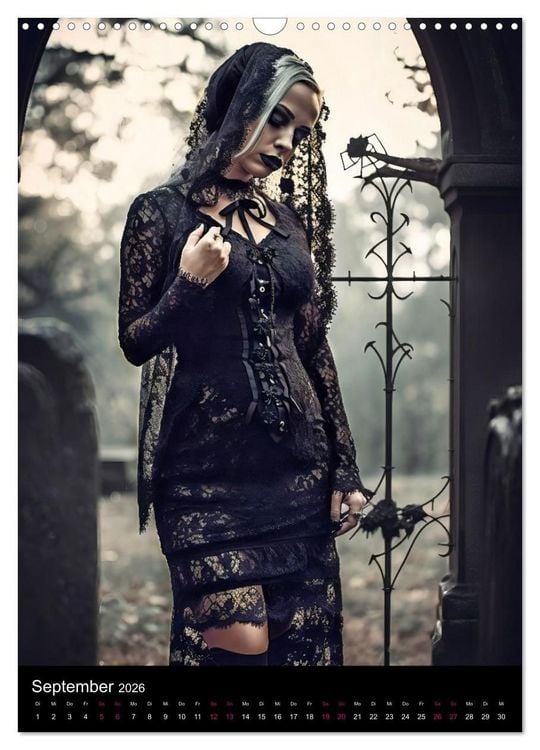 Produktbild: Gothic Kalender - Ein Jahr voller Gothic-Mystik und Eleganz (Wandkalender 2026 DIN A3 hoch), CALVENDO Monatskalender
