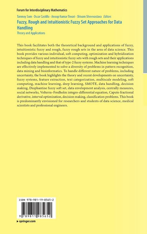 Produktbild: Fuzzy, Rough and Intuitionistic Fuzzy Set Approaches for Data Handling